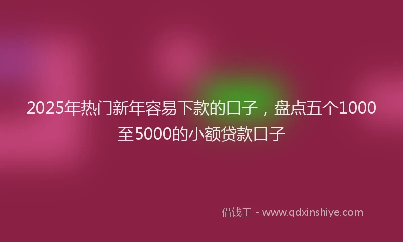 2025年热门新年容易下款的口子，盘点五个1000至5000的小额贷款口子