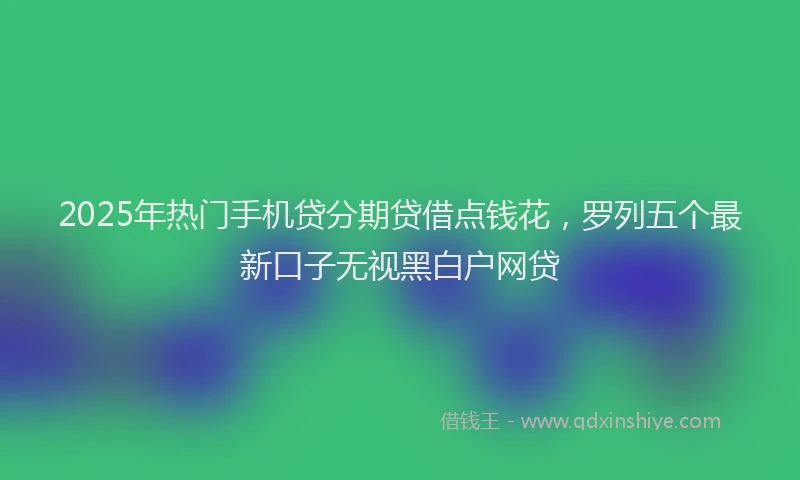 2025年热门手机贷分期贷借点钱花，罗列五个最新口子无视黑白户网贷