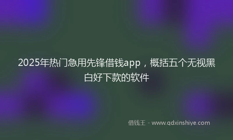 2025年热门急用先锋借钱app，概括五个无视黑白好下款的软件