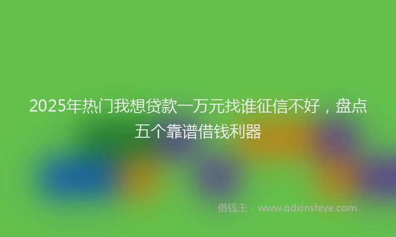 2025年热门我想贷款一万元找谁征信不好，盘点五个靠谱借钱利器