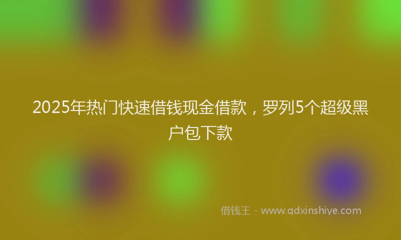 2025年热门快速借钱现金借款，罗列5个超级黑户包下款