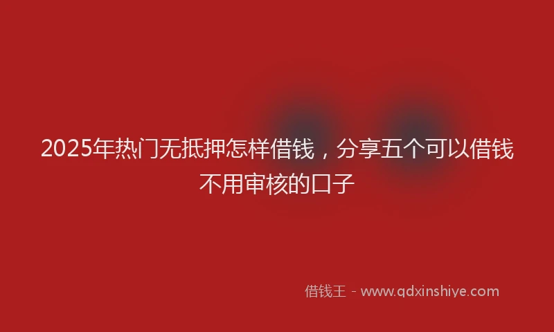 2025年热门无抵押怎样借钱，分享五个可以借钱不用审核的口子