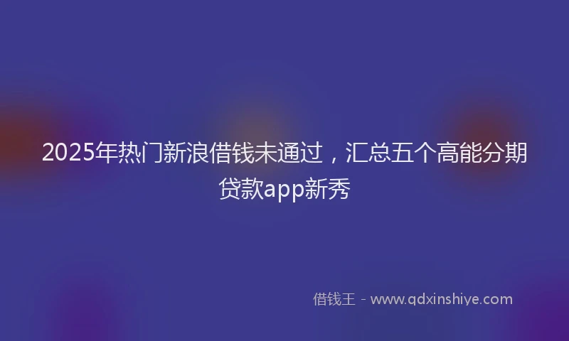 2025年热门新浪借钱未通过，汇总五个高能分期贷款app新秀