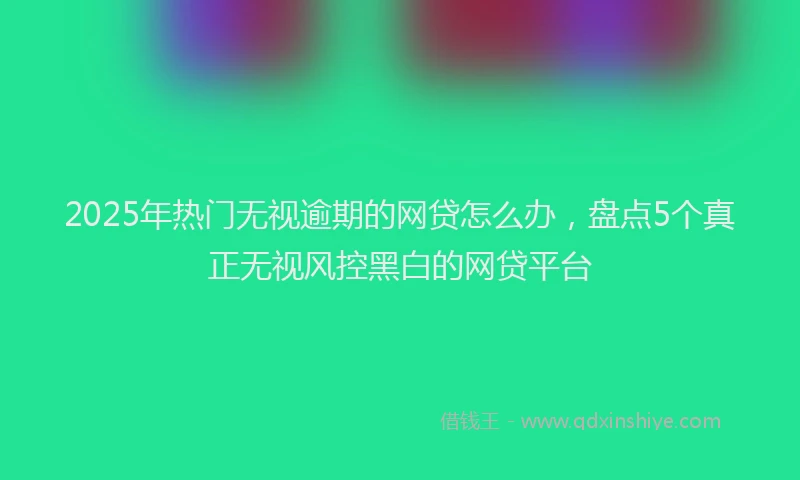 2025年热门无视逾期的网贷怎么办，盘点5个真正无视风控黑白的网贷平台