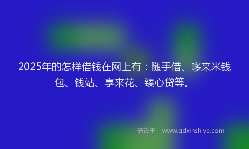 2025年的怎样借钱在网上有：随手借、哆来米钱包、钱站、享来花、臻心贷等。