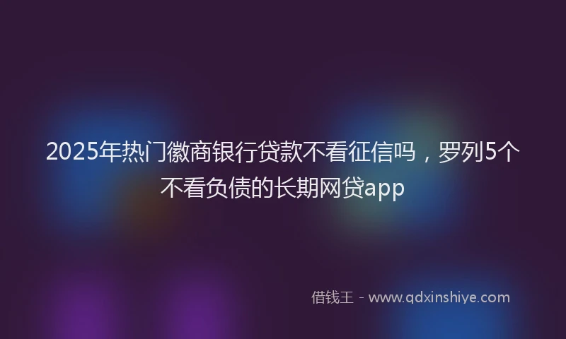 2025年热门徽商银行贷款不看征信吗，罗列5个不看负债的长期网贷app