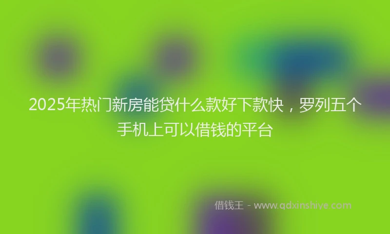 2025年热门新房能贷什么款好下款快，罗列五个手机上可以借钱的平台