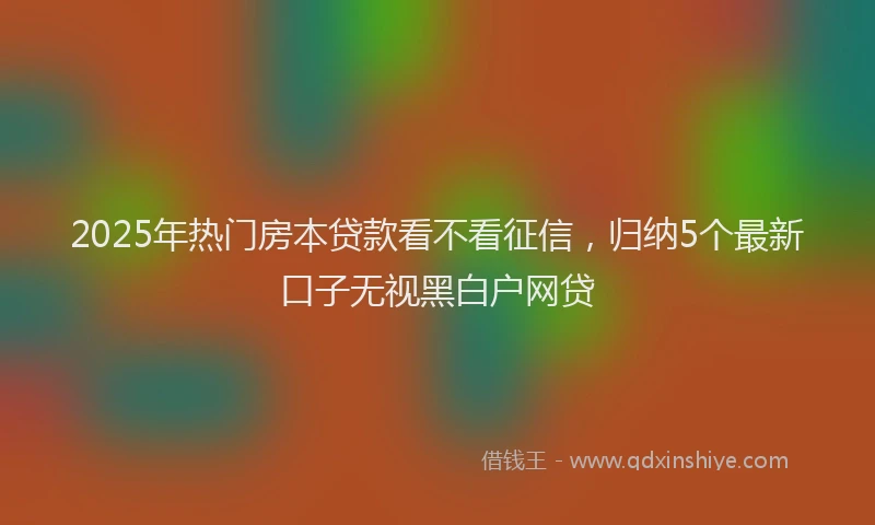 2025年热门房本贷款看不看征信，归纳5个最新口子无视黑白户网贷