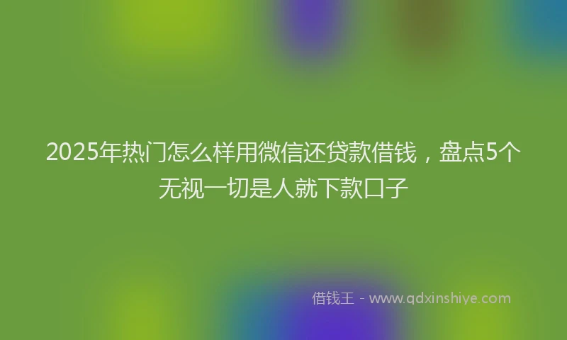 2025年热门怎么样用微信还贷款借钱，盘点5个无视一切是人就下款口子