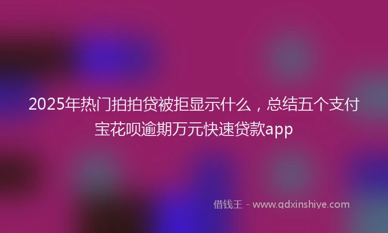 2025年热门拍拍贷被拒显示什么，总结五个支付宝花呗逾期万元快速贷款app