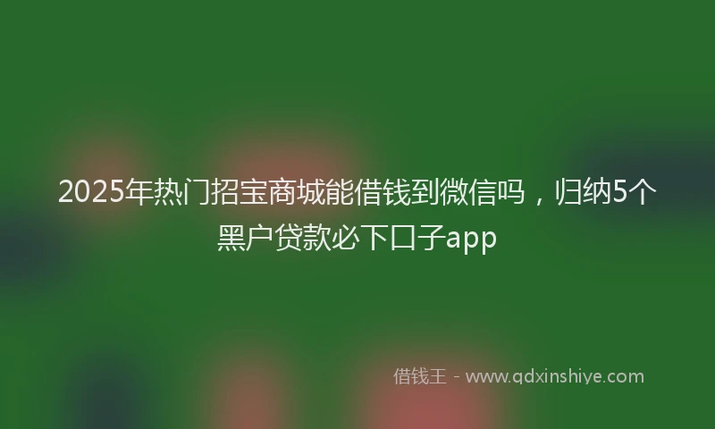 2025年热门招宝商城能借钱到微信吗，归纳5个黑户贷款必下口子app