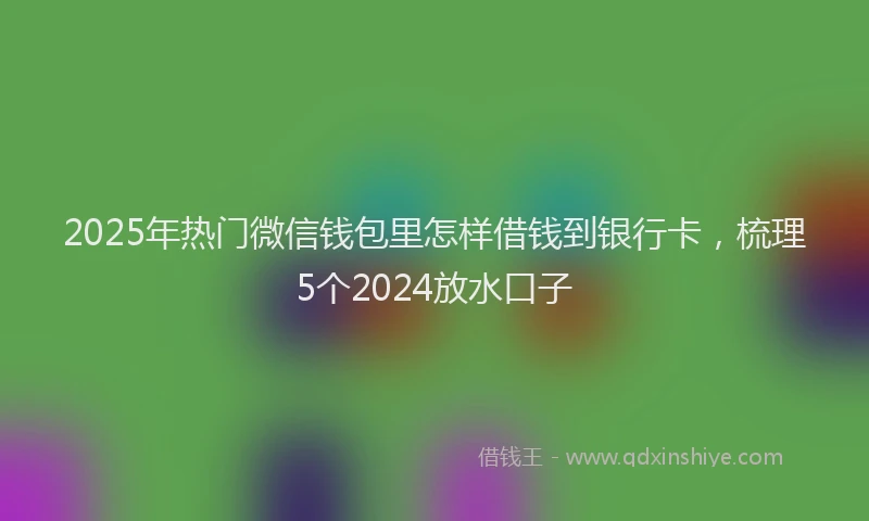 2025年热门微信钱包里怎样借钱到银行卡，梳理5个2024放水口子
