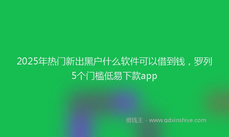 2025年热门新出黑户什么软件可以借到钱，罗列5个门槛低易下款app