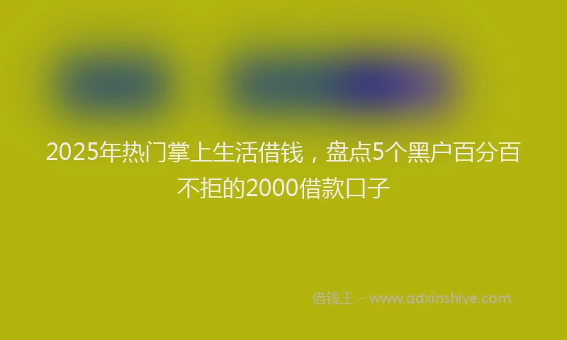2025年热门掌上生活借钱，盘点5个黑户百分百不拒的2000借款口子