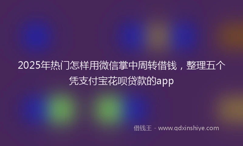 2025年热门怎样用微信掌中周转借钱，整理五个凭支付宝花呗贷款的app