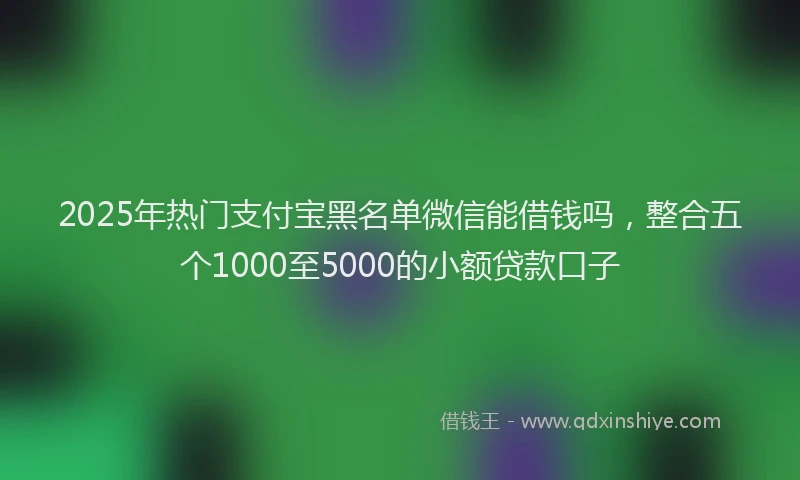 2025年热门支付宝黑名单微信能借钱吗，整合五个1000至5000的小额贷款口子