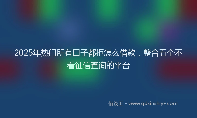 2025年热门所有口子都拒怎么借款，整合五个不看征信查询的平台