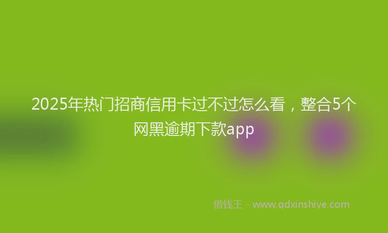2025年热门招商信用卡过不过怎么看，整合5个网黑逾期下款app