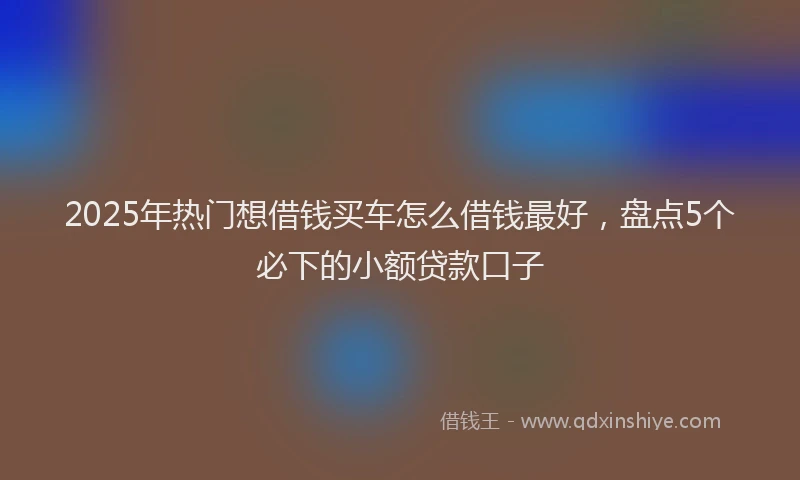 2025年热门想借钱买车怎么借钱最好，盘点5个必下的小额贷款口子