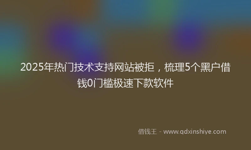 2025年热门技术支持网站被拒，梳理5个黑户借钱0门槛极速下款软件