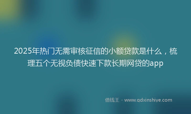 2025年热门无需审核征信的小额贷款是什么，梳理五个无视负债快速下款长期网贷的app