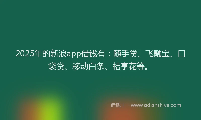 2025年的新浪app借钱有：随手贷、飞融宝、口袋贷、移动白条、桔享花等。