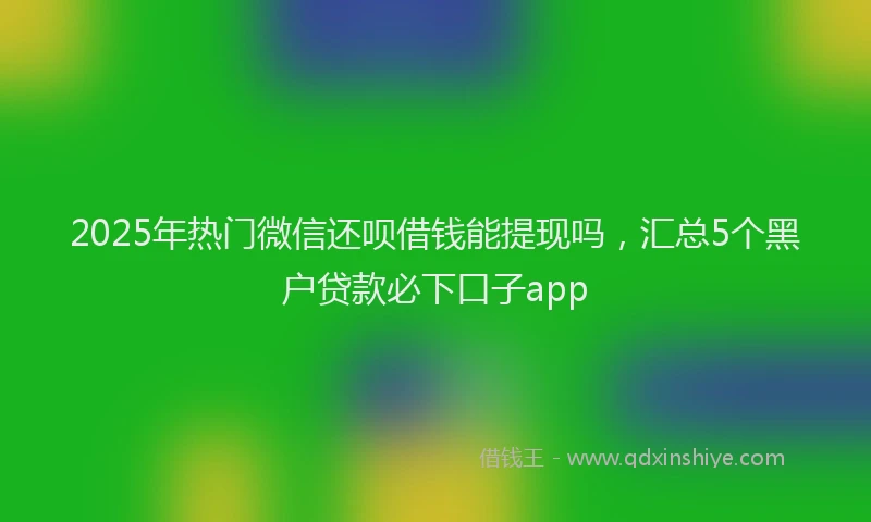 2025年热门微信还呗借钱能提现吗，汇总5个黑户贷款必下口子app