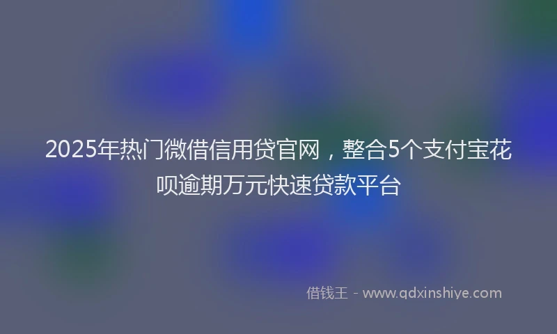 2025年热门微借信用贷官网，整合5个支付宝花呗逾期万元快速贷款平台