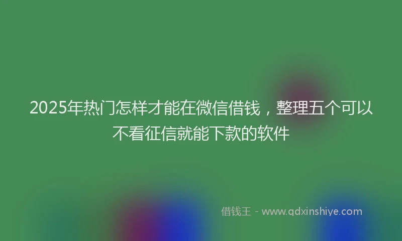 2025年热门怎样才能在微信借钱，整理五个可以不看征信就能下款的软件