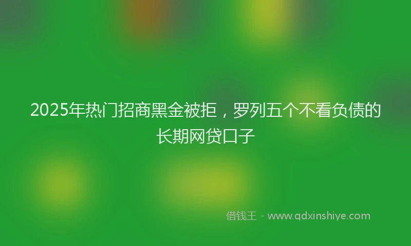 2025年热门招商黑金被拒，罗列五个不看负债的长期网贷口子