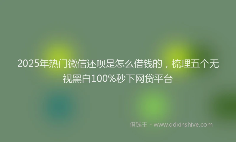 2025年热门微信还呗是怎么借钱的，梳理五个无视黑白100%秒下网贷平台