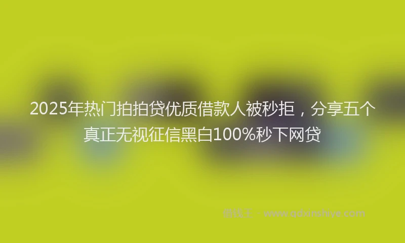 2025年热门拍拍贷优质借款人被秒拒，分享五个真正无视征信黑白100%秒下网贷