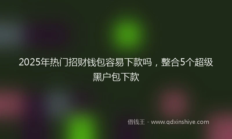 2025年热门招财钱包容易下款吗，整合5个超级黑户包下款