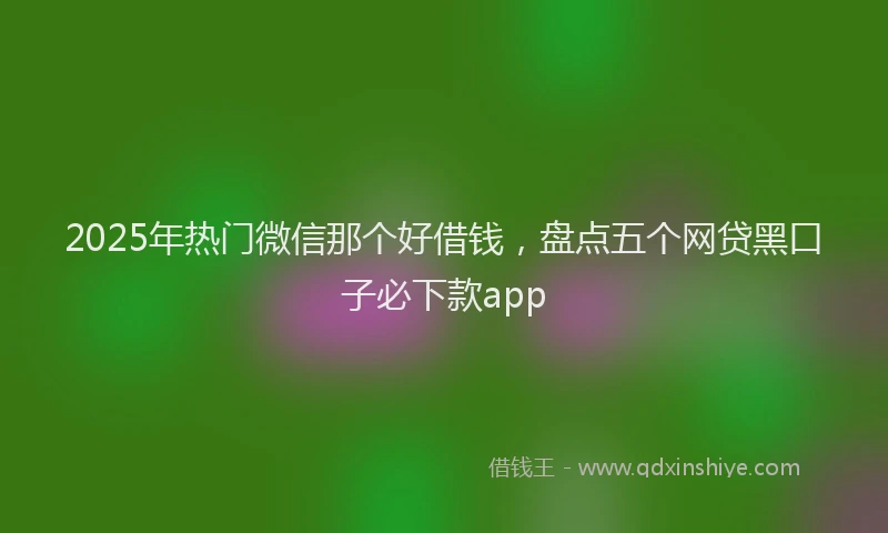 2025年热门微信那个好借钱，盘点五个网贷黑口子必下款app