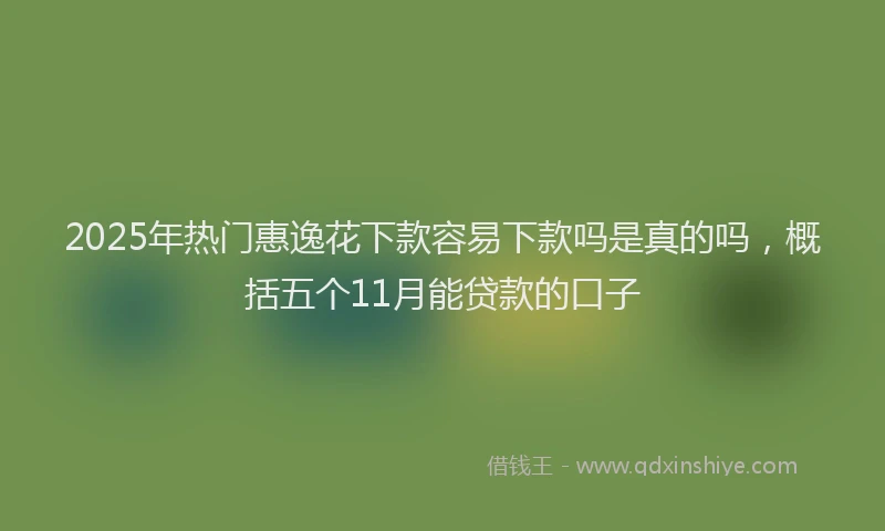 2025年热门惠逸花下款容易下款吗是真的吗，概括五个11月能贷款的口子