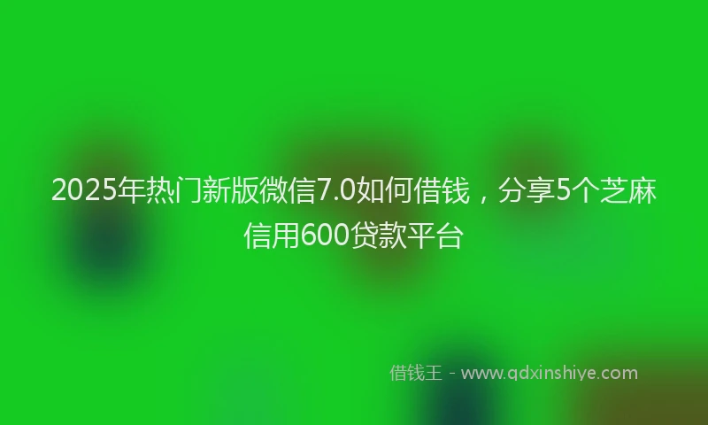 2025年热门新版微信7.0如何借钱，分享5个芝麻信用600贷款平台