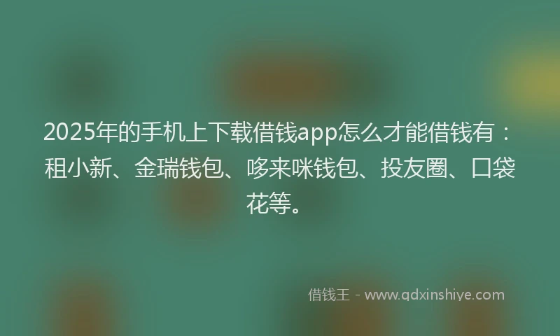 2025年的手机上下载借钱app怎么才能借钱有：租小新、金瑞钱包、哆来咪钱包、投友圈、口袋花等。
