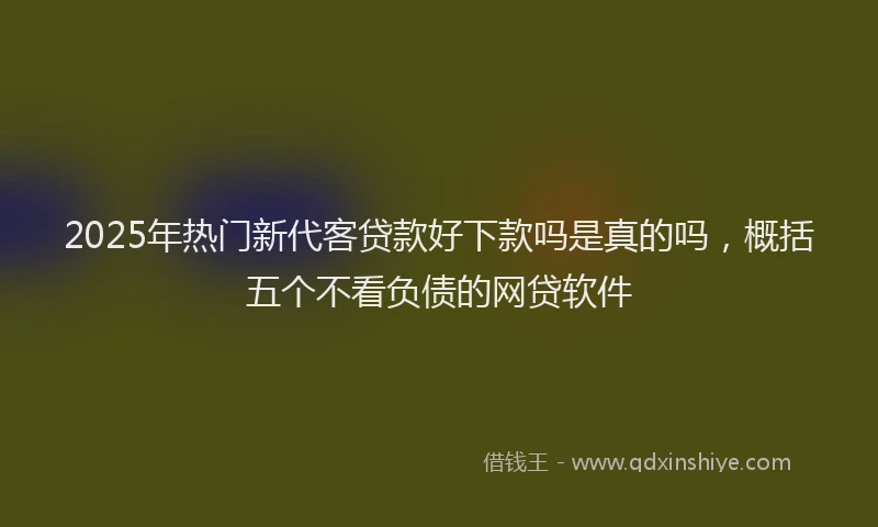 2025年热门新代客贷款好下款吗是真的吗，概括五个不看负债的网贷软件