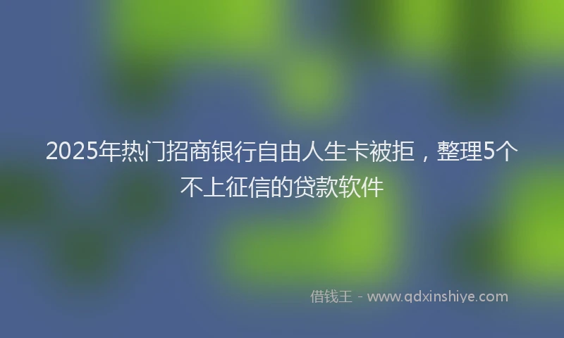 2025年热门招商银行自由人生卡被拒，整理5个不上征信的贷款软件