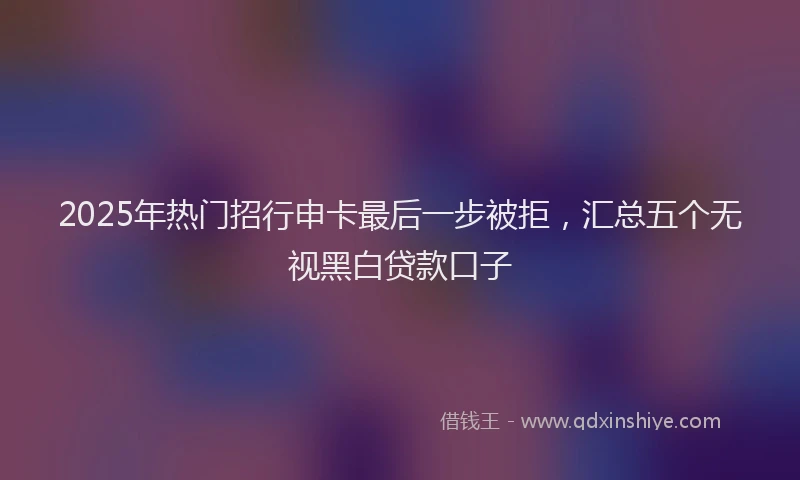 2025年热门招行申卡最后一步被拒，汇总五个无视黑白贷款口子