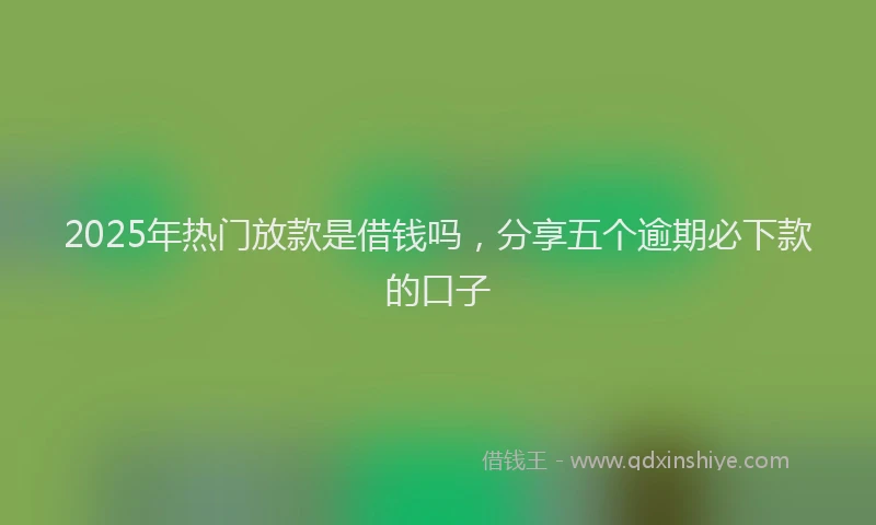 2025年热门放款是借钱吗，分享五个逾期必下款的口子