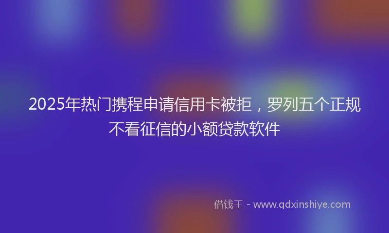 2025年热门携程申请信用卡被拒，罗列五个正规不看征信的小额贷款软件