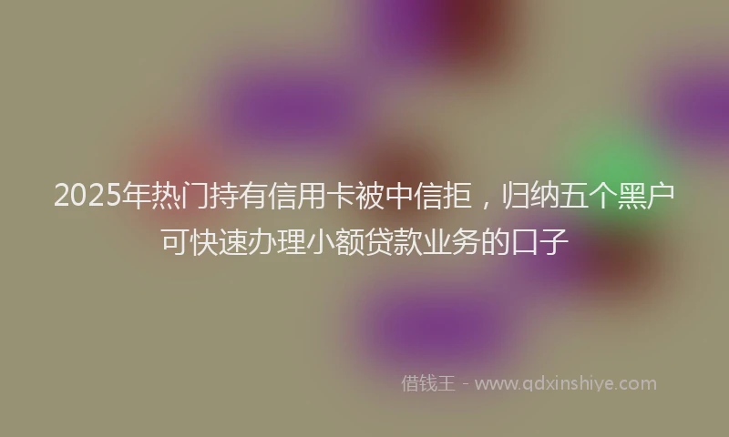 2025年热门持有信用卡被中信拒，归纳五个黑户可快速办理小额贷款业务的口子