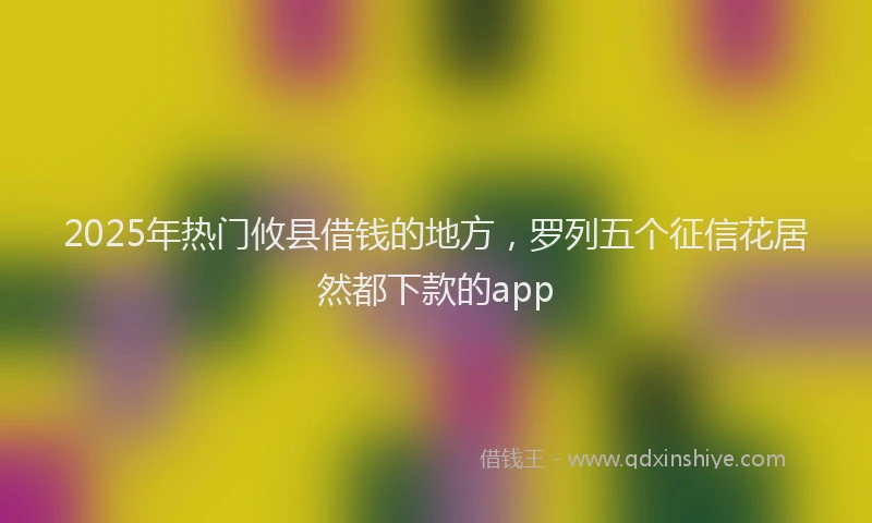2025年热门攸县借钱的地方，罗列五个征信花居然都下款的app