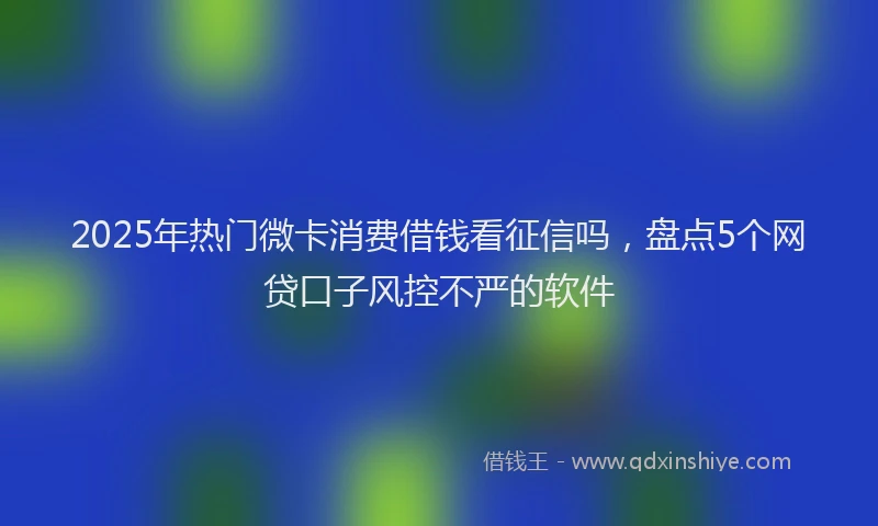 2025年热门微卡消费借钱看征信吗，盘点5个网贷口子风控不严的软件
