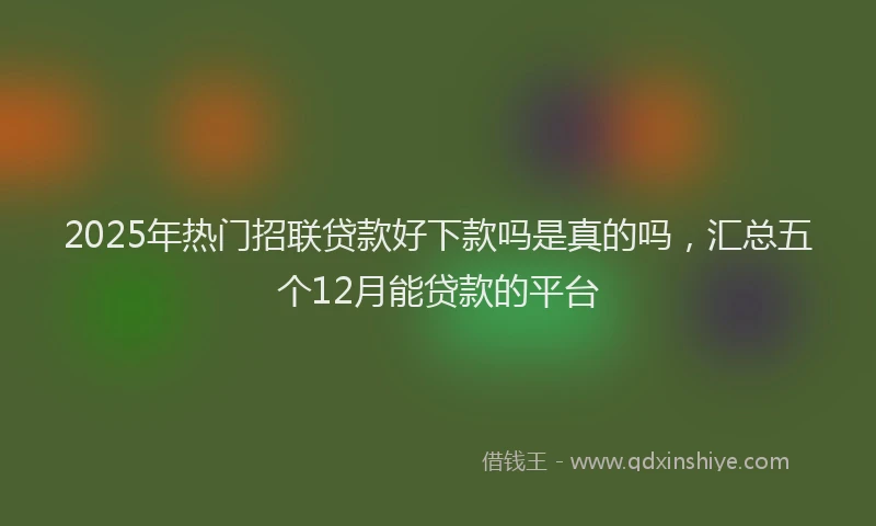 2025年热门招联贷款好下款吗是真的吗，汇总五个12月能贷款的平台