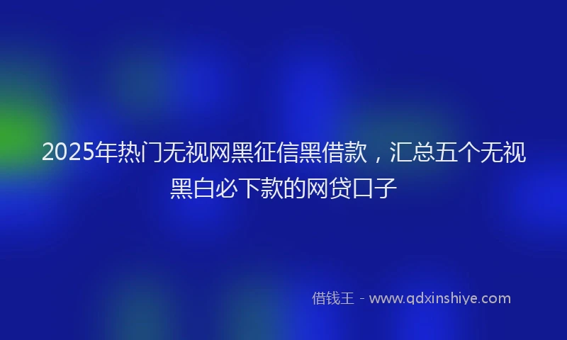 2025年热门无视网黑征信黑借款，汇总五个无视黑白必下款的网贷口子