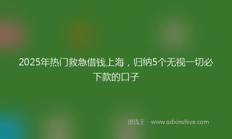 2025年热门救急借钱上海，归纳5个无视一切必下款的口子