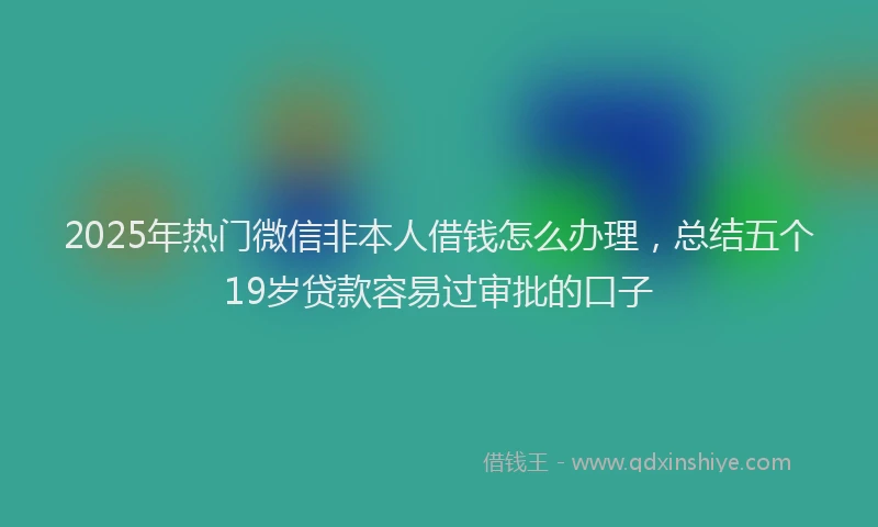 2025年热门微信非本人借钱怎么办理，总结五个19岁贷款容易过审批的口子