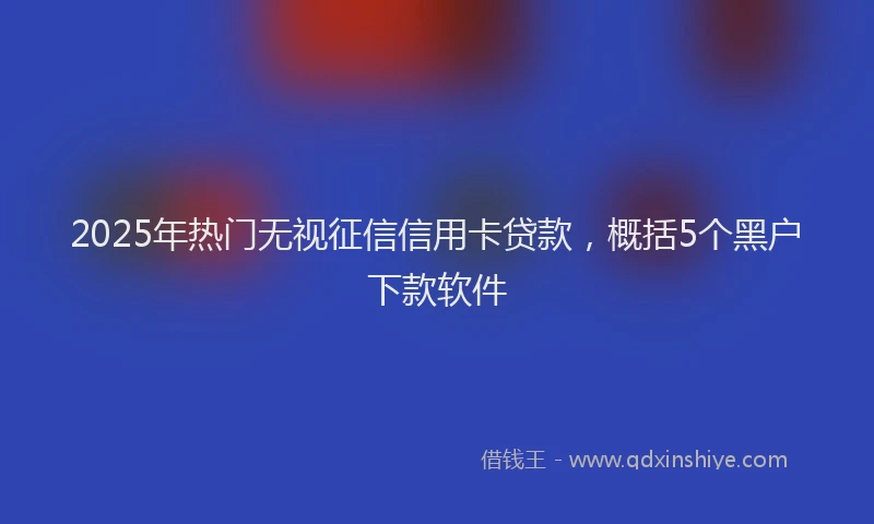 2025年热门无视征信信用卡贷款，概括5个黑户下款软件